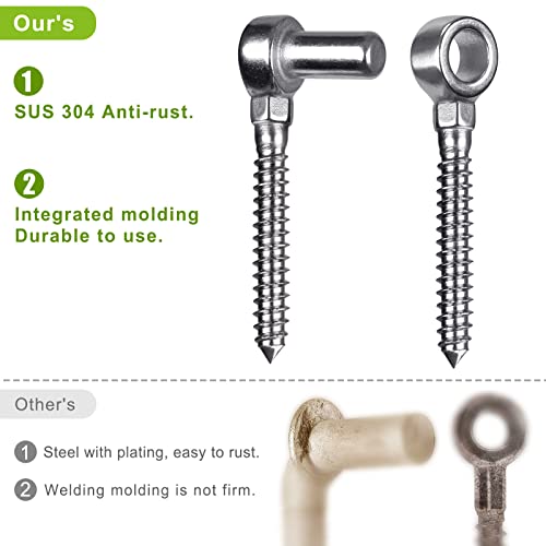 Insaga Cast 304 Stainless Steel Gate Hinges 4Pack Lag Screw Hinge for Farm M12 Hook and Eye Hinges, Partial Thread Gate Hinge Bolts for Wood Cattle Livestock Gate for Fence - color: M12 Hook and Eye Hinge-4Pair