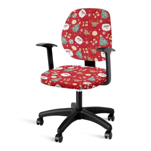 Christmas Santa Print Chair Covers Fashion Gaming Chair Cover - color: Christmas Santa Print