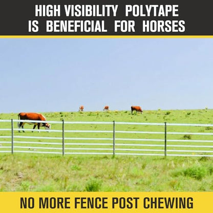 1 Roll 3/4 Inch x 2000 ft Electric Fence Tape Polytape, Green - color: Green, size: 3/4 Inch X 2000 ft