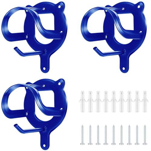 Dunzy 3 Counts Horse Bridle Rack Bracket Bridle Hooks Tack Storage Halter Hanger Metal Holder with Tubes and Screw for Horse Barn Supplies (Sapphire Blue) | Metal Horse Bridle Rack for Barn Storage, Includes Mounting Hardware and Anchors, Space Saving Hoo