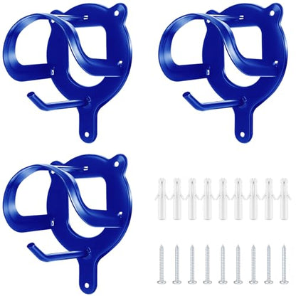Dunzy 3 Counts Horse Bridle Rack Bracket Bridle Hooks Tack Storage Halter Hanger Metal Holder with Tubes and Screw for Horse Barn Supplies (Sapphire Blue) | Metal Horse Bridle Rack for Barn Storage, Includes Mounting Hardware and Anchors, Space Saving Hoo