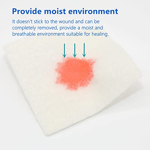 Calcium Alginate Wound Dressing - 4”x4” Patches, 10 Packs, Sterile Non-Adherent Pads for Wound Care, Highly Absorbent and Soft - size: 4"x4", style: Alginate