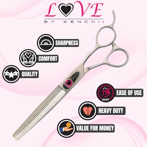 Kenchii Love Dog Grooming Shears, 46 Tooth Thinner - size: 46 Tooth Thinner