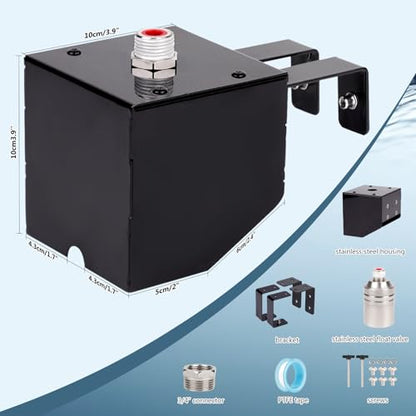 Stock Water Tank Float Valve Stainless Steel Water Trough Float Valve for Ponds, Livestock Waterer, Pool, Reservoir, with Stainless Steel Housing, Water Level Control, High Water Flow