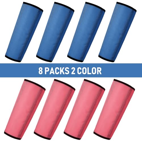 Jexine 8 Pcs Mesh Fly Boots for Horse - color: Pink, Dark Blue