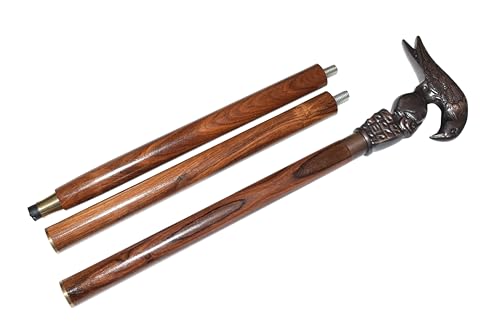 Wooden Walking Cane New Model Antique Eagle Head Handle Brown Walking Stick Cane Xmas Vintage Gift