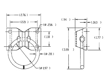 Buyers Products B33 Surface Mounted Rope Ring with 2‑Hole Integral Mounting Bracket Zinc Plated Cargo Tie Down Anchor for Vans Trailers and Internal Cargo Control Applications