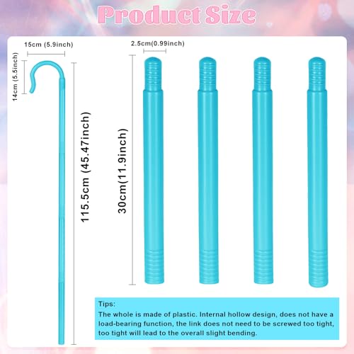 Servllcell Shepherd Staff Prop,Plastic Shepherd Hook Staff Stick Cane Costume Accessory,Halloween Staff Cosplay - color: Blue