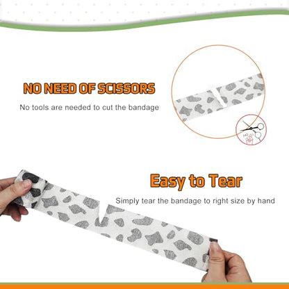 6 Pack Vet Wrap Cohesive Bandages Self-Adhesive Bandage Wrap - color: Furprint