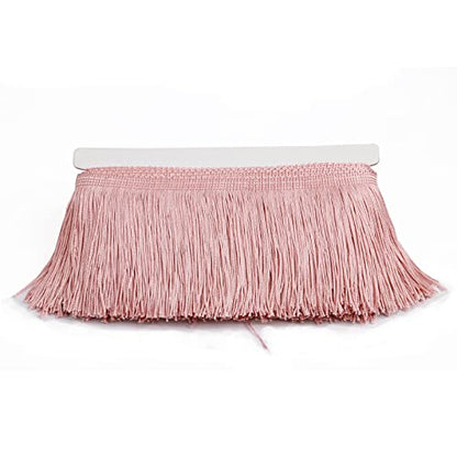 Chainette Fringe Trim 5 Yard x 4 Inches Fabric Tassel Trims - color: Pink, size: 4"-5Yards/R
