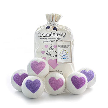 Friendsheep Wool Dryer Balls, Organic Reusable Fabric Softener Alternative for Laundry, Handmade, Fair Trade, Hypoallergenic, Eco-Friendly, Plastic-Free (6 Pack XL – Lovely Day) | Reusable fabric softener alternative Organic wool, handmade, fair trade, hy