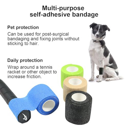 Self Adhesive Bandage Wrap Elastic Athletic Tape 8PCS 2 in X 14.7 ft Blue - color: Blue 8pcs