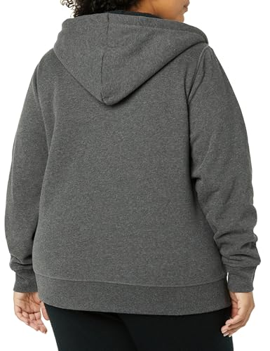 Amazon Essentials Women's Sherpa-Lined Fleece Full-Zip Hooded Jacket with Drawstring (Available in Plus Size) - color: Charcoal Heather, size: Small