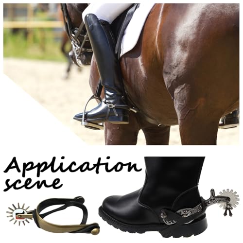 4Pcs Rubber Spur Straps Black Tie Down Western Equestrian Secure Adjustable Spur Keeper Heel Belt Strap Holder for Training Horses Riding Boots Men Women Cowboy Accessories