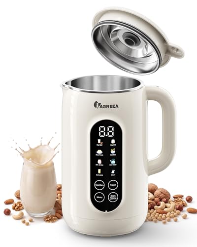 IAGREEA 10-in-1 Nut Milk Maker Machine, 42oz Soy Milk Blender - color: white