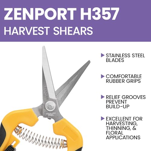 Zenport H357 Comfi-Grip Harvest Shear, Curved Stainless Steel Blade, 6.5-Inch