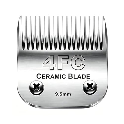 4FC Blade Detachable Pet Clipper Replacement Blades, Ceramic and Stainless Steel, Compatible with Andis, Oster, and Wahl Clippers | Dog Grooming Blade For Oster A5/Wahl KM Series Dog Clipper ,Ceramic Blade & Stainless Steel Blade - color: 1pack 4fc:3/8''(