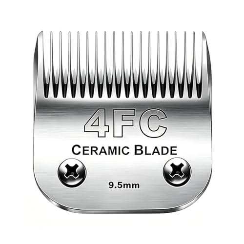 4FC Blade Detachable Pet Clipper Replacement Blades, Ceramic and Stainless Steel, Compatible with Andis, Oster, and Wahl Clippers - color: 1pack 4fc:3/8''(9.5mm)