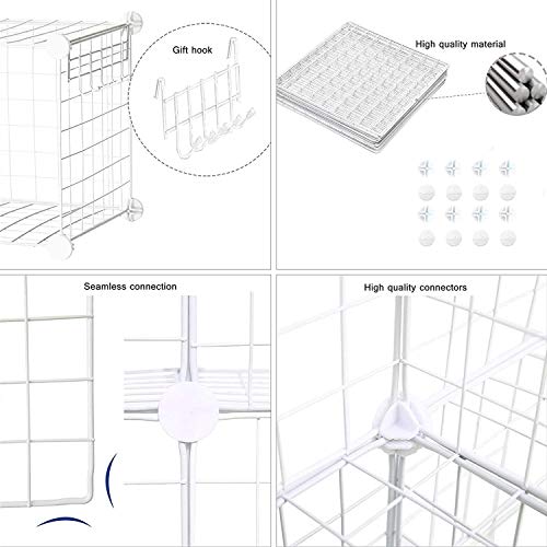 C&AHOME Wire Cube Storage, 12-Cube Storage Organizer Metal, C Grids, White - color: White