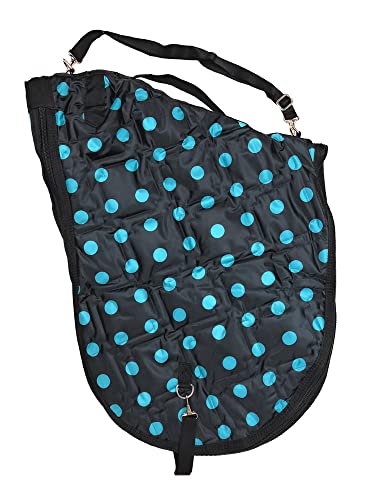 AJ Tack English Padded Saddle Carrier, Water-Resistant 420D Nylon Saddle Bag with Full Zipper Enclosure, Interior Securing Straps, Adjustable Shoulder Strap, Fits Most English Saddles, Black - color: Black