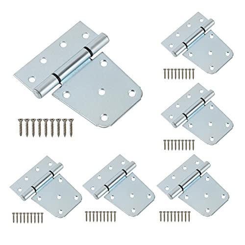 3-1/2" Heavy Duty Gate Hinges, 6 Pack T Strap Hinge, Zinc Plated - color: 6 Pack - Zinc