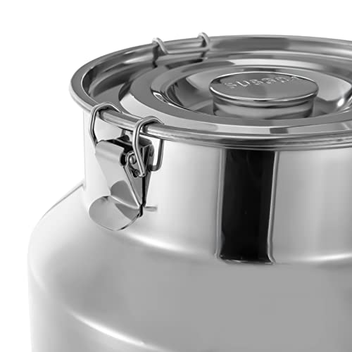 DYNAMI 9.2Gal 304 Stainless Steel Milk Bucket with Faucet,Thickened Stainless Steel Milk Can with Sealing Lid & Carry Handle,Large Liquid Container Storage,for Milk,Wine, Oil Storage Transport (35L) - size: 35L/9.2gal