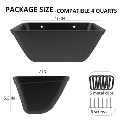 Hanging Chicken Feeder Trough for Goat Sheep Deer Poultry Duck Chicken Fence Feeder Livestock Feeding Container Goats Supplies Feeders Waterer Bucket - color: Black