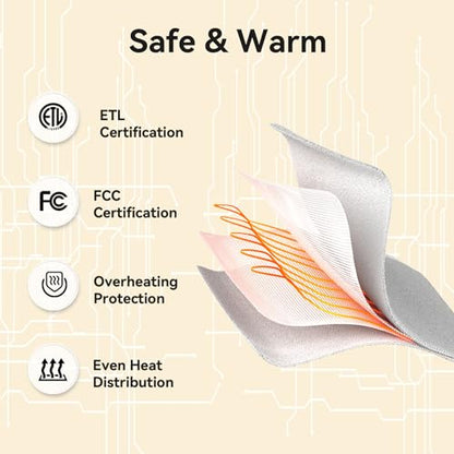 Heated Throw Blanket, 50"x60", Gray - color: Gray, size: Throw-50"x60"