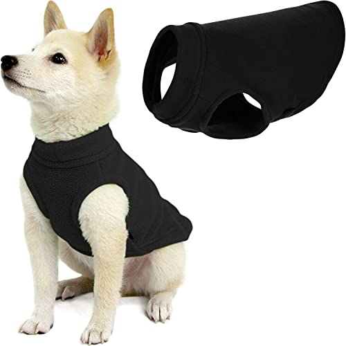 Gooby Stretch Fleece Vest Dog Sweater, Black, X-Small - color: Black, size: X-Small Length (7")