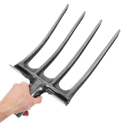 Mikikit Pitch Fork Replacement Head Four-Prong Garden Fork for Soil Loosening Ground Preparation Deep Turning Farming and Landscaping Heavy Duty Digging Tool 14.96 X 8.07 X 1.37 in