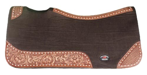 CHALLENGER 32x30 Horse Saddle PAD Western Contoured Wool Felt Moisture Wicking Brown 39209 - color: Brown, size: 32" Spine x 15" Drop