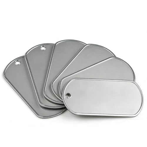 Orgrimmar 100PCS Dog Tag Shiny Stainless Steel Military spec Engraved-Blank