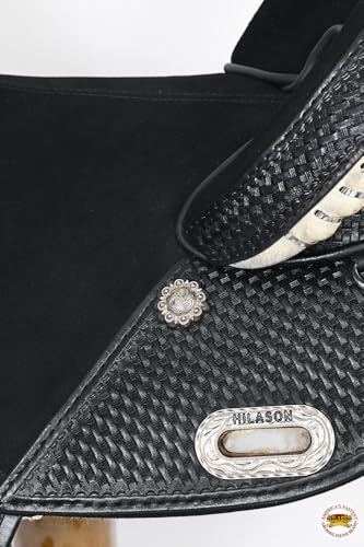 HILASON Western American Leather Trail Barrel Racing Horse Saddle | Treeless for Horses - size: 17 In