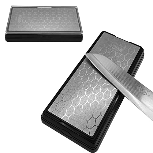Double-Sided Diamond Sharpening Stone for Scissors Knives Outdoor Kitchen Sharpening Tools Coarse 400#/Extra Fine 1000#