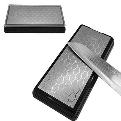 Double-Sided Diamond Sharpening Stone for Scissors Knives Outdoor Kitchen Sharpening Tools Coarse 400#/Extra Fine 1000#