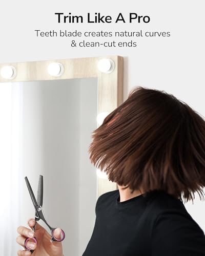 ULG Hair Thinning Scissors Professional Barber’s Texturizing Teeth Shears for Hairdressing, Salon and Home Use Thinning Shears for Hair Cutting, Made of Japanese Stainless Steel, 6.5 inch - color: Black