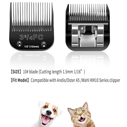 3PCS 3FC Blade Dog Grooming Blades Compatible with Andis/Wahl KM10 Series - color: 3FC