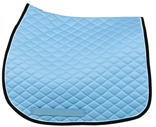 TuffRider Basic Dressage Saddle Pad - color: LBU/NVY/WT