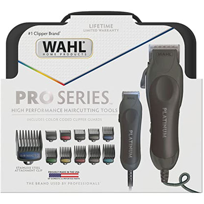 Wahl USA Pro Series Platinum Corded Hair Clipper & Corded Trimmer Kit - size: 30 Piece Set