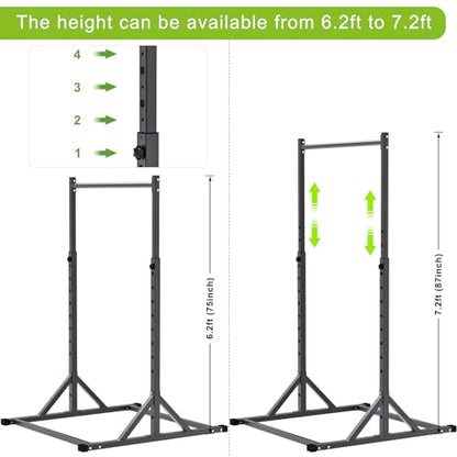 SELEWARE Dip Bar Attachment for Power Rack, 2 x 2 Tube, Multi Grip Handle - color: 2" x 2" Rack with Dip Bar