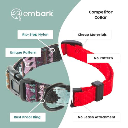 Embark Dog Collar - Adjustable Heavy Duty Outdoor Pet Training Collar - color: Aztec, size: Medium