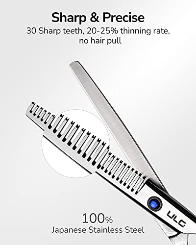 Hair Thinning Scissors ULG Professional Barber’s Texturizing Teeth Shears for Hairdressing, Salon and Home Use Thinning Shears for Hair Cutting, Made of Japanese Stainless Steel, 6.5 inch - color: Blue