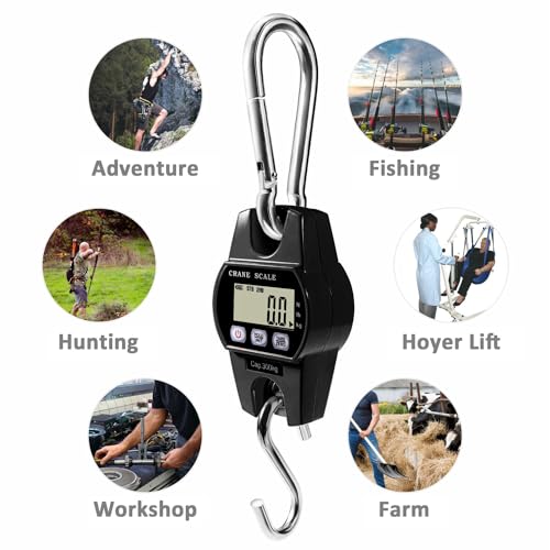 GRAM PRES Digital Hanging Crane Scale 660LB/300KG - color: Black