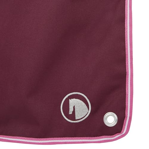 HORZE Ella Equestrian Horse Show Stall Guard with 3 Pockets | 73" x 54" - Anemone Dark Pink - One Size