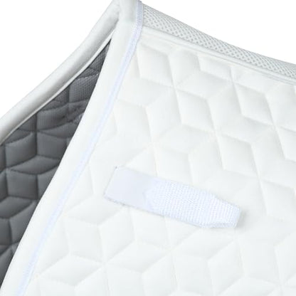 WeatherBeeta Suede Elite Air-Tec Jump Shaped Saddle Pad - color: White, size: L