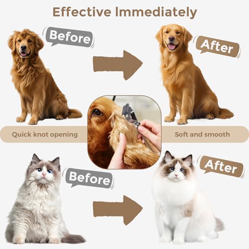3-in-1 Professional Pet Shedding Dematting Comb - Deshedding Undercoat Rake for Dogs with Stainless Steel Blades Metal Pet Brush with Wood Handle Matted Hair Detangling Thinning and Shedding - style: Upgraded 3-in-1 Comb