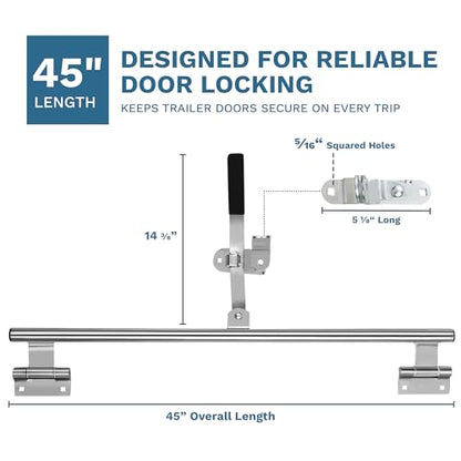 ProCamp 45" Cam Bar Lock | Enclosed Trailer & RV Swing Door Latch - size: 45"