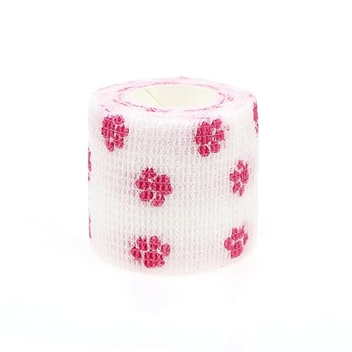 Self Adhesive Bandage Wrap Animal Cohesive Bandage Self Adherent Wrap First Aid Tape for Dogs Cats Horses Birds & Wrist Healing Ankle Sprain (2 Inch Pink Set 6 Rolls) - color: 2 Inch Pink Set 6 Rolls