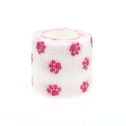 Self Adhesive Bandage Wrap Animal Cohesive Bandage Self Adherent Wrap First Aid Tape for Dogs Cats Horses Birds & Wrist Healing Ankle Sprain (2 Inch Pink Set 6 Rolls) - color: 2 Inch Pink Set 6 Rolls