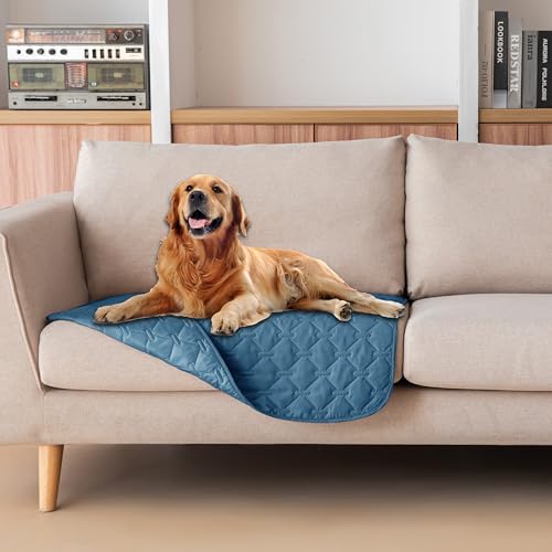 gogobunny Waterproof Armchair Covers for Pets, Anti Hair and Easy Care - color: Dark Blue, size: 30x30 Inch (Pack of 1)